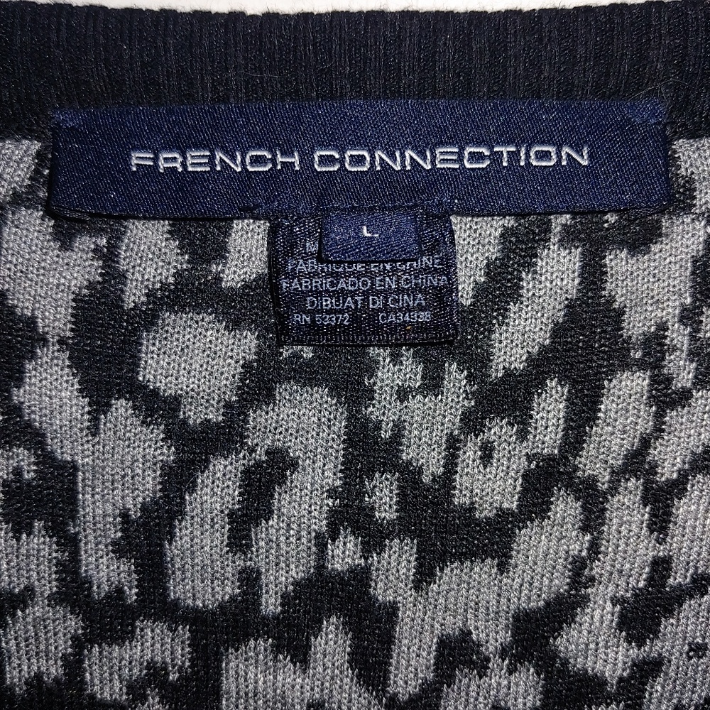 French Connection Grey Leopord Sweater - Picture 3 of 3